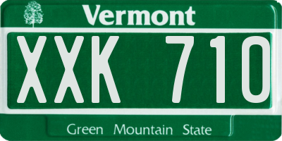 VT license plate XXK710