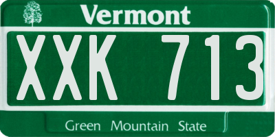 VT license plate XXK713