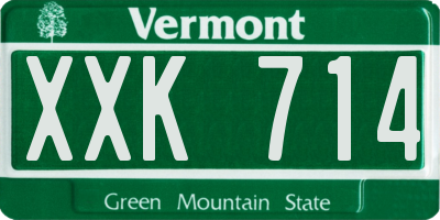 VT license plate XXK714