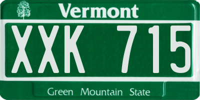 VT license plate XXK715