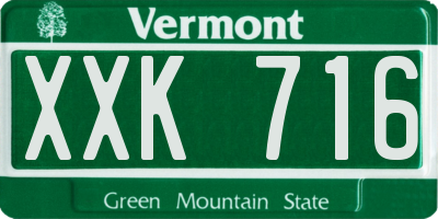 VT license plate XXK716