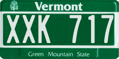 VT license plate XXK717