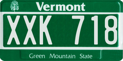 VT license plate XXK718