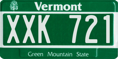 VT license plate XXK721