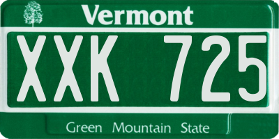 VT license plate XXK725