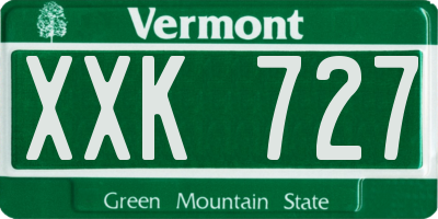 VT license plate XXK727