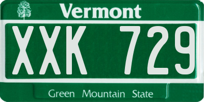 VT license plate XXK729