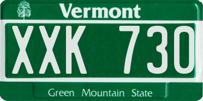 VT license plate XXK730