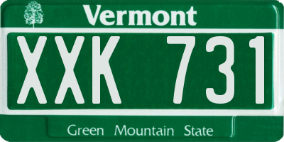 VT license plate XXK731
