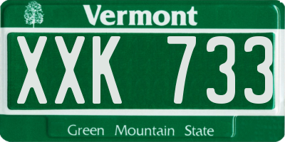 VT license plate XXK733