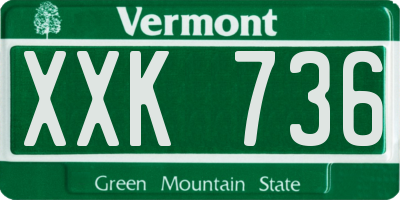 VT license plate XXK736