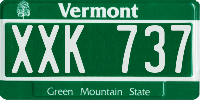 VT license plate XXK737