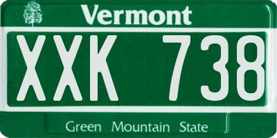 VT license plate XXK738