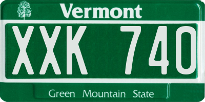 VT license plate XXK740