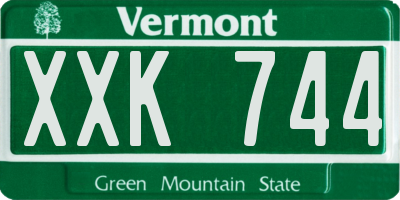 VT license plate XXK744