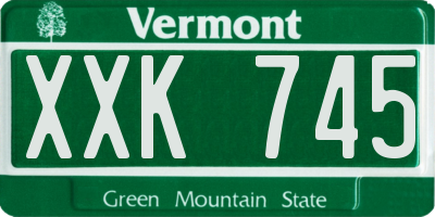 VT license plate XXK745