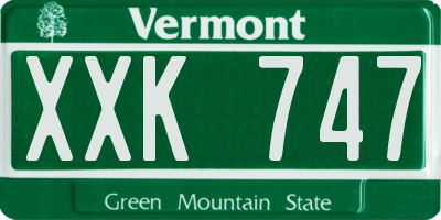 VT license plate XXK747