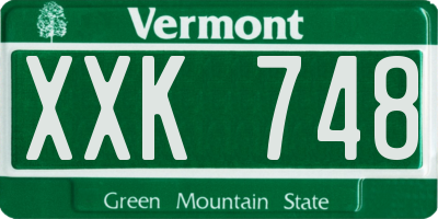 VT license plate XXK748