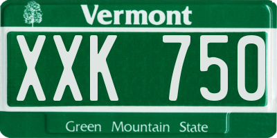VT license plate XXK750