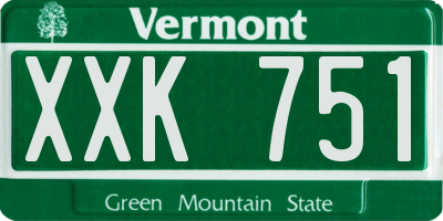 VT license plate XXK751