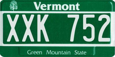 VT license plate XXK752