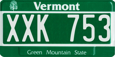 VT license plate XXK753