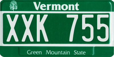 VT license plate XXK755