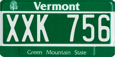 VT license plate XXK756