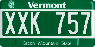 VT license plate XXK757