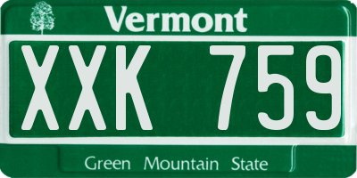 VT license plate XXK759