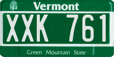 VT license plate XXK761