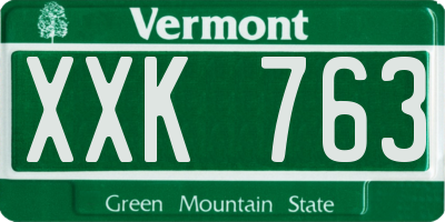 VT license plate XXK763