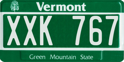 VT license plate XXK767