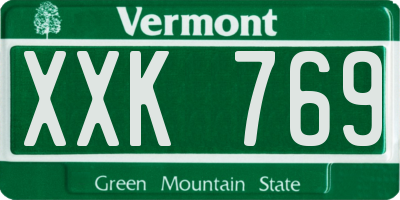 VT license plate XXK769