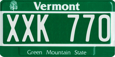 VT license plate XXK770