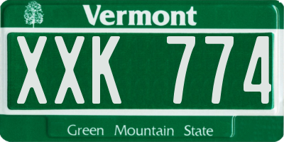 VT license plate XXK774