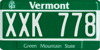 VT license plate XXK778