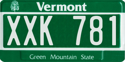 VT license plate XXK781