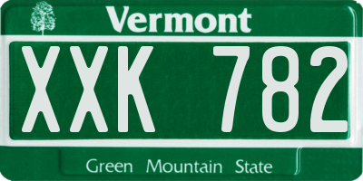 VT license plate XXK782