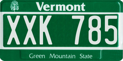 VT license plate XXK785
