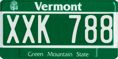 VT license plate XXK788