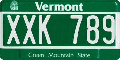 VT license plate XXK789