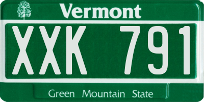 VT license plate XXK791