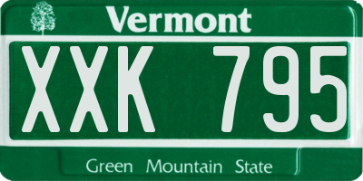 VT license plate XXK795