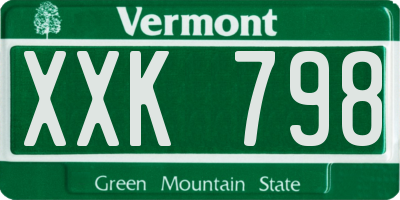 VT license plate XXK798