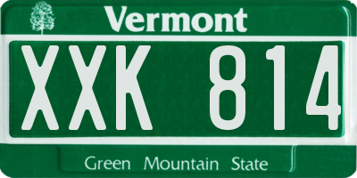 VT license plate XXK814