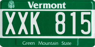VT license plate XXK815
