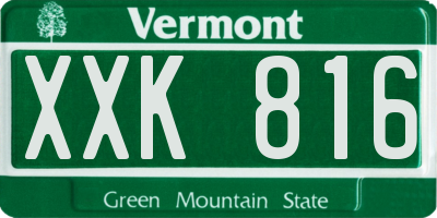 VT license plate XXK816