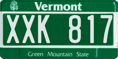 VT license plate XXK817