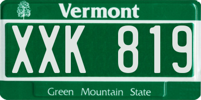 VT license plate XXK819